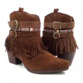 Bota Feminina Franja Marrom