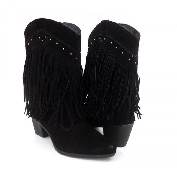 Bota Feminina Franja preto