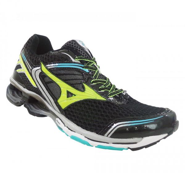 Tênis Mizuno Wave Creation 17 Preto e Verde Limão