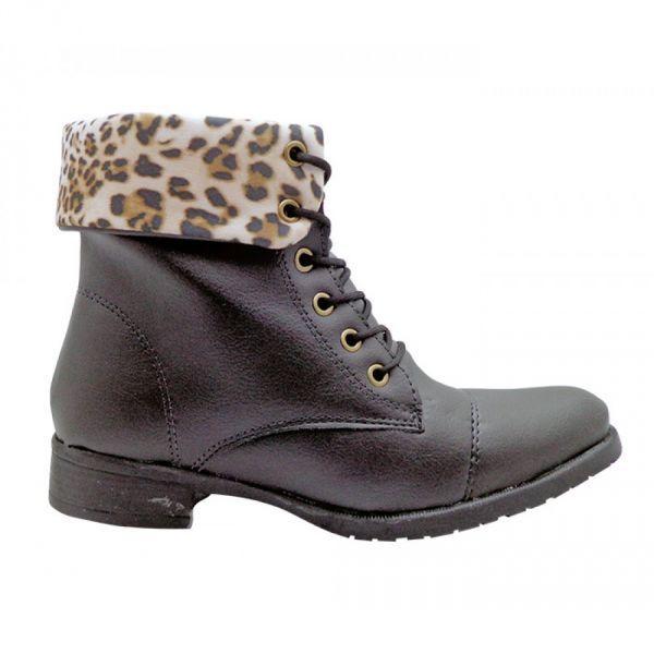 Bota Feminina Preto e Onça