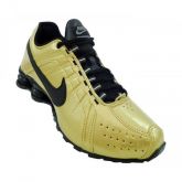 Tênis Nike Shox Junior Dourado e Preto