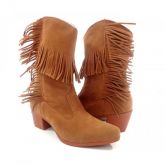 Bota Feminina Franja Caramelo