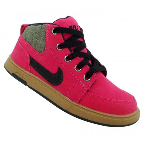 Tênis Infantil Nike Suketo New Cano Médio Pink e Preto