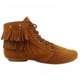 Bota Feminina com Franjas Caramelo